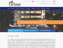 Tablet Screenshot of pacollege.ac.cy